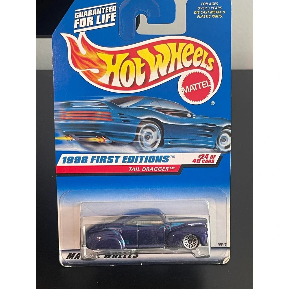 00581 - Hot Wheels '98 First Editions Tail Dragger Diecast Car 24 of 40‎ Blue